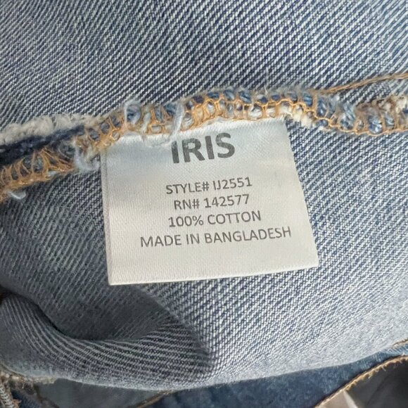 Iris Los Angeles Distressed Denim Jacket Jean Jacket Women's Size S - Picture 7 of 7